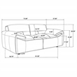Pemberly Row Padded Top Grain Leather Loveseat in Graphite Gray