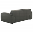 Pemberly Row Padded Top Grain Leather Loveseat in Graphite Gray