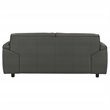 Pemberly Row Padded Top Grain Leather Loveseat in Graphite Gray