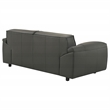 Pemberly Row Padded Top Grain Leather Loveseat in Graphite Gray