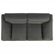 Pemberly Row Padded Top Grain Leather Loveseat in Graphite Gray