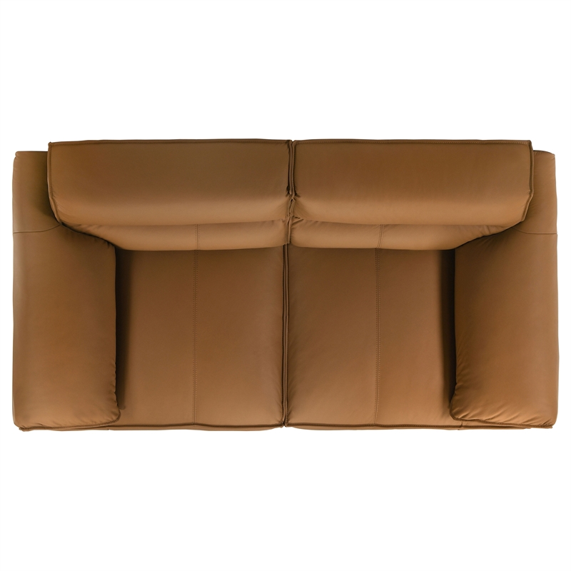 Pemberly Row 2-Piece Upholstered Leather Sofa and Loveseat Set in Orange