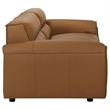 Pemberly Row 2-Piece Upholstered Leather Sofa and Loveseat Set in Orange