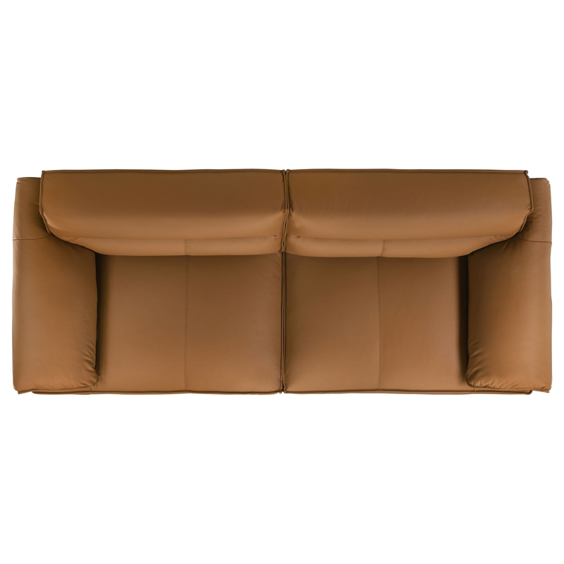 Pemberly Row 2-Piece Upholstered Leather Sofa and Loveseat Set in Orange