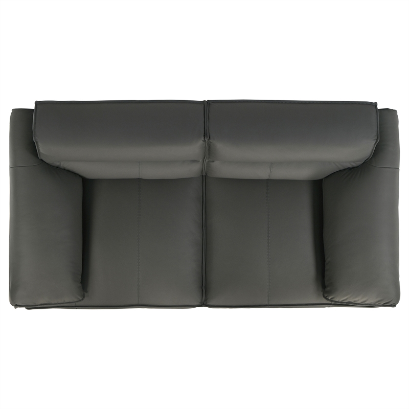 Pemberly Row 2-Piece Upholstered Leather Sofa Set in Graphite Gray