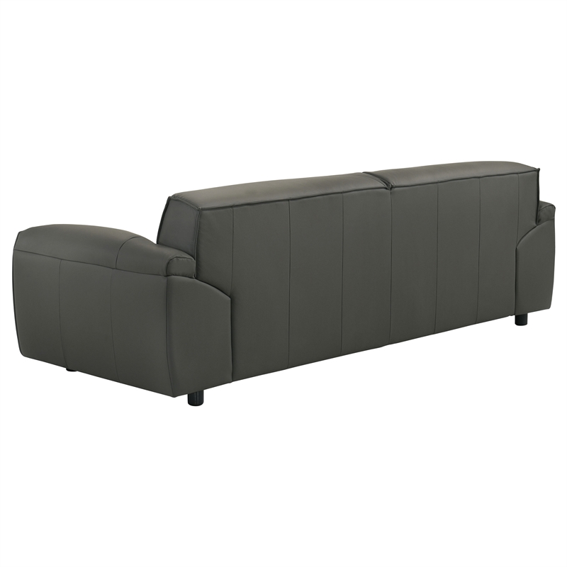 Pemberly Row 2-Piece Upholstered Leather Sofa Set in Graphite Gray