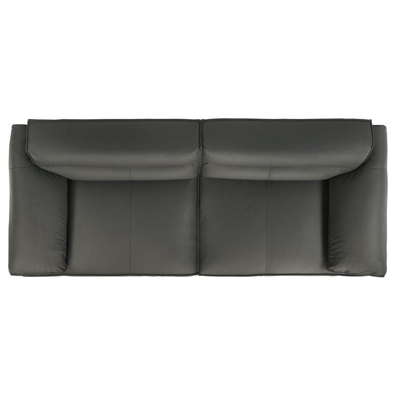 Pemberly Row 2-Piece Upholstered Leather Sofa Set in Graphite Gray
