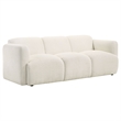 Pemberly Row 2-Piece Contemporary Fabric Round Track Arm Sofa Set in White