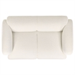 Pemberly Row 2-Piece Contemporary Fabric Round Track Arm Sofa Set in White
