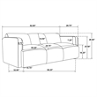 Pemberly Row 2-Piece Contemporary Fabric Round Track Arm Sofa Set in White