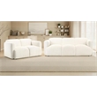 Pemberly Row 2-Piece Contemporary Fabric Round Track Arm Sofa Set in White
