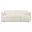 Pemberly Row 2-Piece Contemporary Fabric Round Track Arm Sofa Set in White