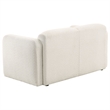 Pemberly Row 2-Piece Contemporary Fabric Round Track Arm Sofa Set in White
