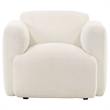 Pemberly Row 3-Piece Contemporary Fabric Round Track Arm Sofa Set in White