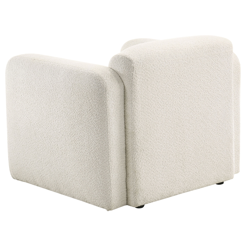 Pemberly Row 3-Piece Contemporary Fabric Round Track Arm Sofa Set in White
