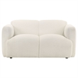 Pemberly Row 3-Piece Contemporary Fabric Round Track Arm Sofa Set in White