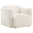 Pemberly Row 3-Piece Contemporary Fabric Round Track Arm Sofa Set in White