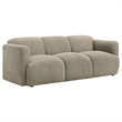 Pemberly Row 2-Piece Contemporary Fabric Round Track Arm Sofa Set in Brown