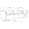 Pemberly Row 2-Piece Contemporary Fabric Round Track Arm Sofa Set in Brown