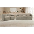 Pemberly Row 2-Piece Contemporary Fabric Round Track Arm Sofa Set in Brown