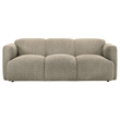 Pemberly Row 2-Piece Contemporary Fabric Round Track Arm Sofa Set in Brown