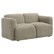 Pemberly Row 2-Piece Contemporary Fabric Round Track Arm Sofa Set in Brown