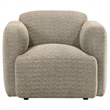 Pemberly Row 3-Piece Contemporary Fabric Round Track Arm Sofa Set in Brown