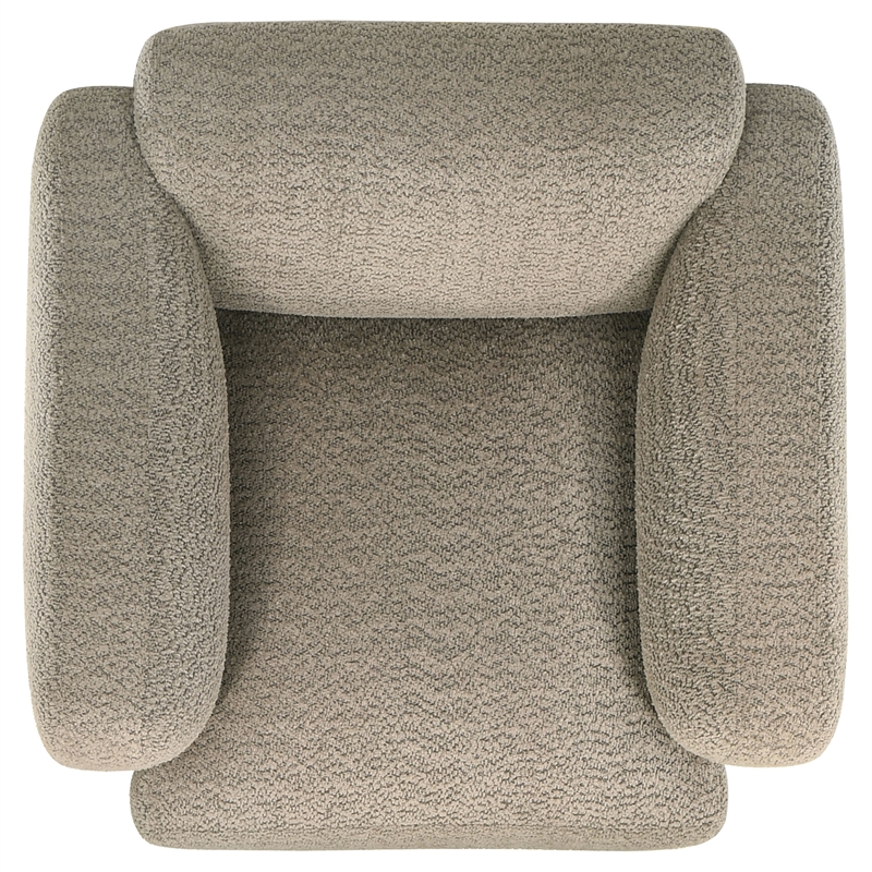 Pemberly Row 3-Piece Contemporary Fabric Round Track Arm Sofa Set in Brown