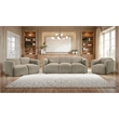 Pemberly Row 3-Piece Contemporary Fabric Round Track Arm Sofa Set in Brown
