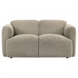 Pemberly Row 3-Piece Contemporary Fabric Round Track Arm Sofa Set in Brown