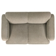 Pemberly Row 3-Piece Contemporary Fabric Round Track Arm Sofa Set in Brown