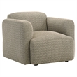 Pemberly Row 3-Piece Contemporary Fabric Round Track Arm Sofa Set in Brown