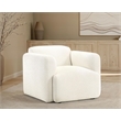 Pemberly Row Upholstered Fabric Track Arm Accent Chair in White