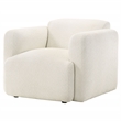 Pemberly Row Upholstered Fabric Track Arm Accent Chair in White