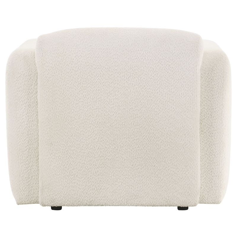 Pemberly Row Upholstered Fabric Track Arm Accent Chair in White