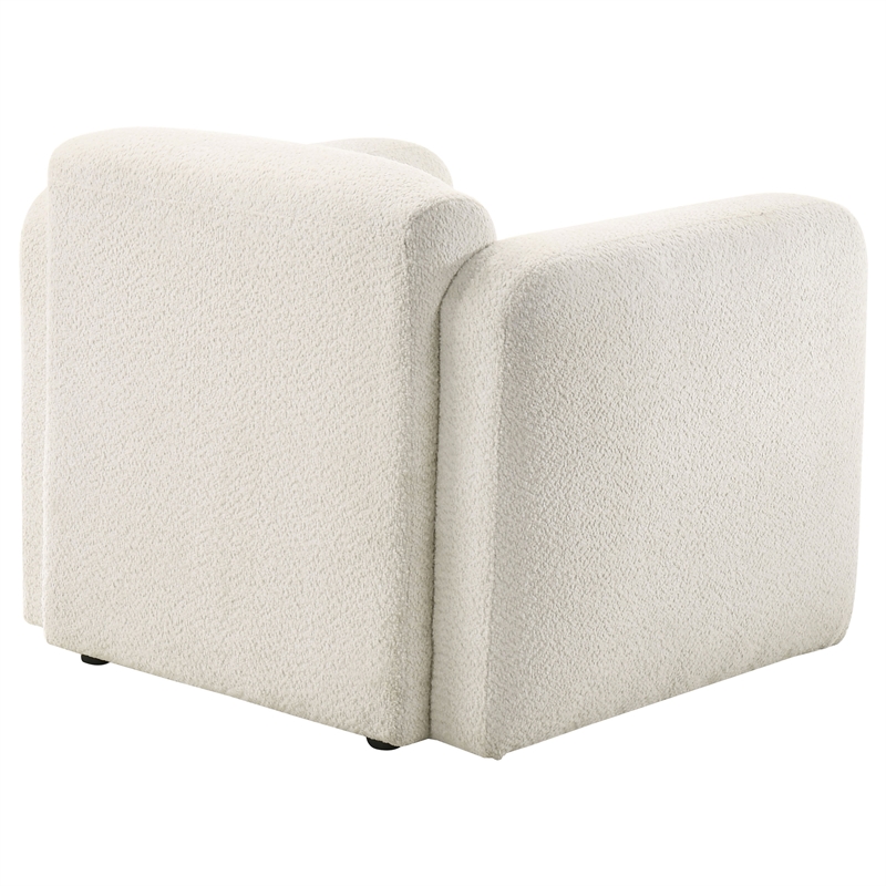 Pemberly Row Upholstered Fabric Track Arm Accent Chair in White