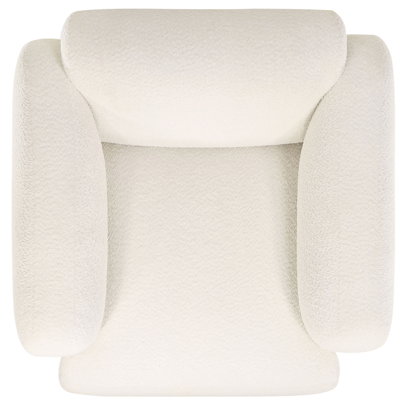 Pemberly Row Upholstered Fabric Track Arm Accent Chair in White