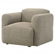 Pemberly Row Upholstered Fabric Track Arm Accent Chair in Brown