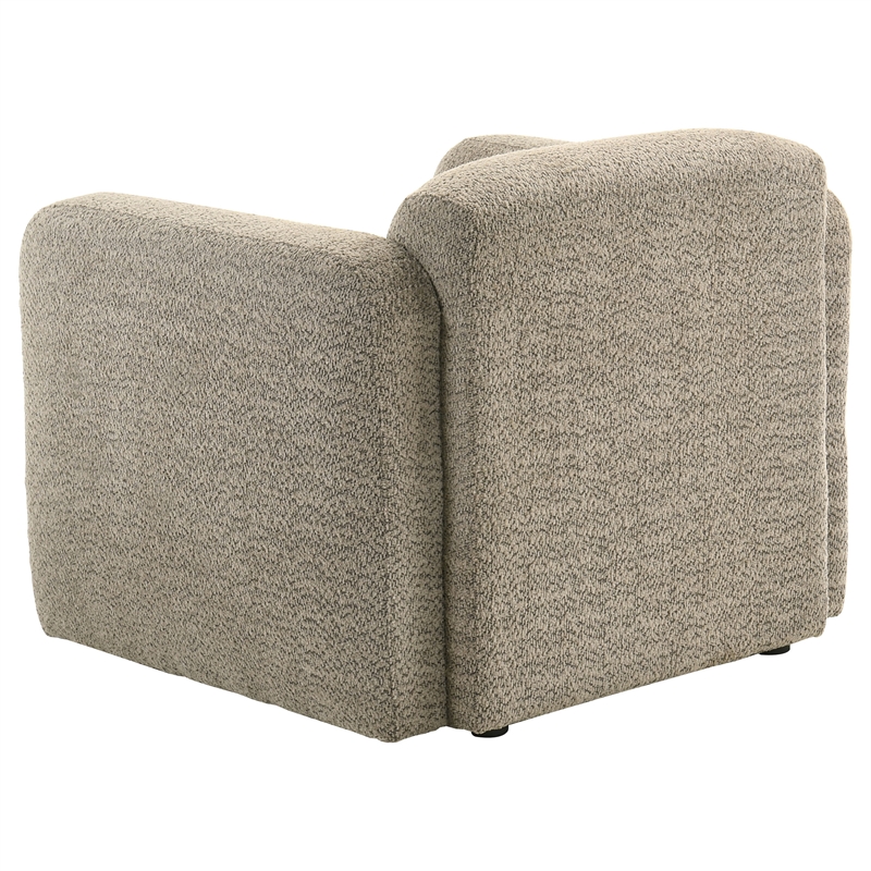 Pemberly Row Upholstered Fabric Track Arm Accent Chair in Brown