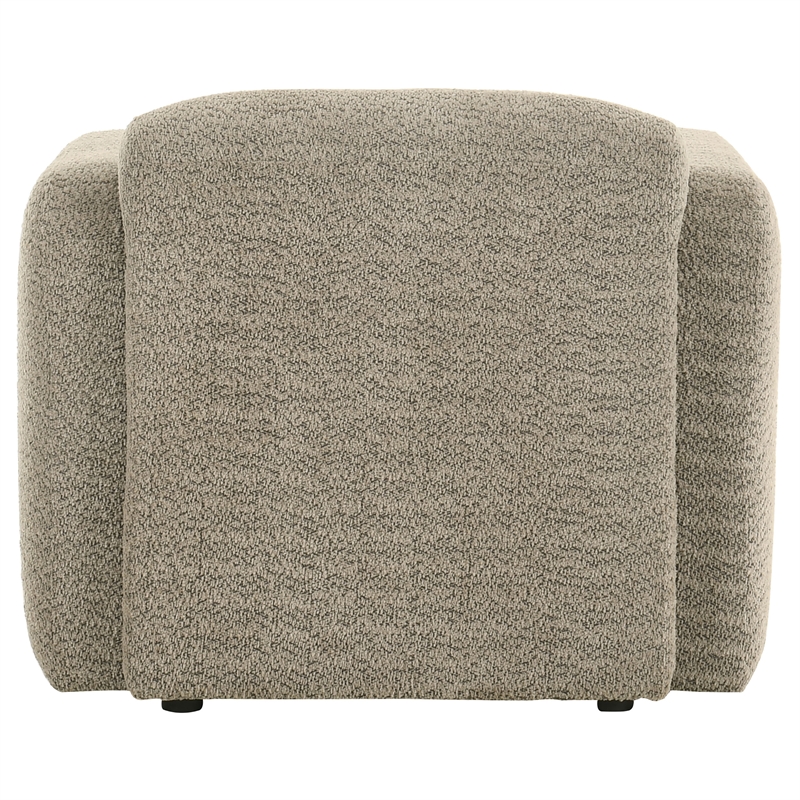 Pemberly Row Upholstered Fabric Track Arm Accent Chair in Brown