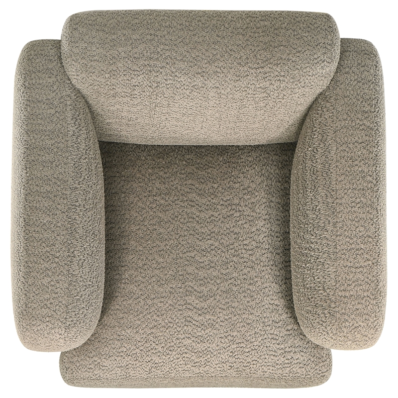 Pemberly Row Upholstered Fabric Track Arm Accent Chair in Brown