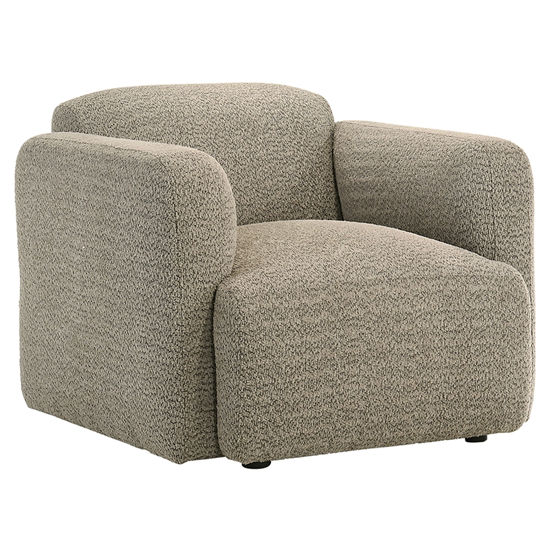 Pemberly Row Upholstered Fabric Track Arm Accent Chair in Brown