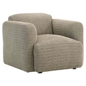 Pemberly Row Upholstered Fabric Track Arm Accent Chair in Brown