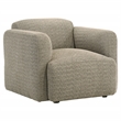 Pemberly Row Upholstered Fabric Track Arm Accent Chair in Brown