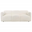Pemberly Row Contemporary Upholstered Fabric Round Track Arm Sofa in White