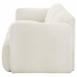 Pemberly Row Contemporary Upholstered Fabric Round Track Arm Sofa in White
