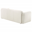 Pemberly Row Contemporary Upholstered Fabric Round Track Arm Sofa in White