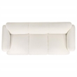 Pemberly Row Contemporary Upholstered Fabric Round Track Arm Sofa in White
