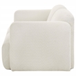 Pemberly Row Upholstered Fabric Round Track Arm Loveseat in White