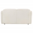 Pemberly Row Upholstered Fabric Round Track Arm Loveseat in White